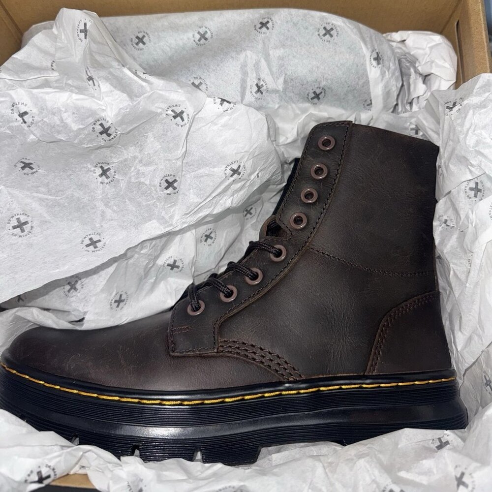 Dr. Marten's Combs Crazy Horse Leather Dark Brown Women’s 7 Men’s 6 Unisex